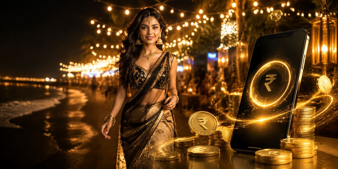 Indian user enjoying mobile casino with rupee payments